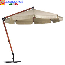 OMBRELLONE DA GIARDINO DECENTRATO ? 300 CM PALO LEGNO 55X55 TOP ECRU' 180G PATIO