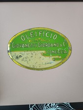 LAMIERINO PUBBLICITARIO OLEIFICIO GIOVANNETTI GIORDANO & C° ONEGLIA