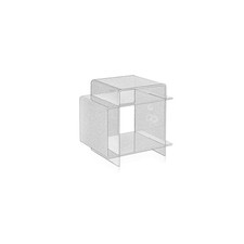 iPLEX - Tavolinetto Comodino design anni '70 a 3 ripiani in plexiglass trasparen