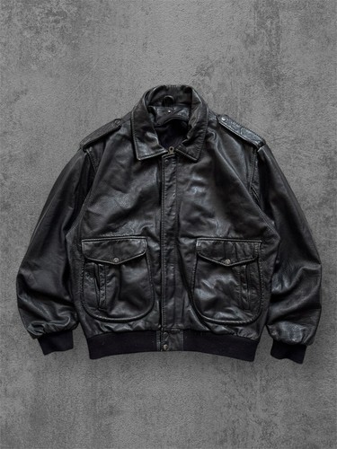 Real leather bomber jacket - leather, top