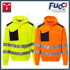 Payper LEADER Felpa Alta Visibilità Uomo Garzata Invernale Zip Cappuccio Lavoro