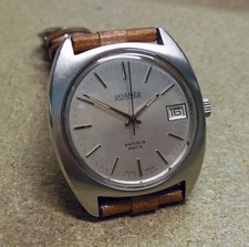 Orologio ROAMER WATCH  cs.acciaio tipo ANFIBIO a 2 pezzi- autom. - '60- 37mm