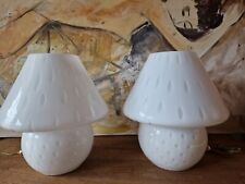 Coppia lampade da tavolo a fungo Fabbian in vetro di Murano anni 80
