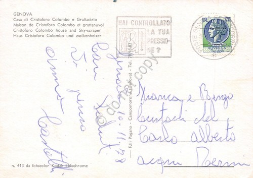 Cartolina genova casa colombo - cartolina,