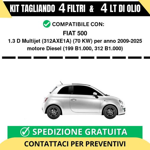 Tagliando per fiat 500 d - 1.3,