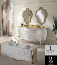 Mobile Bagno Bombato Top Oro Maniglie Swarovski