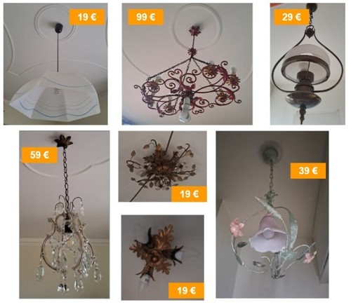 Lampadari antichi varie - , misure