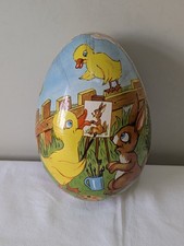 #1 UOVO DI PASQUA CONTENITORE DI CARTA CARTONE CON DISEGNI VINTAGE ANNI '60 '70