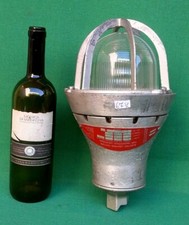 VECCHIA LAMPADA OVALINA MINIERA INDUSTRIALE ALLUMINIO VETRO ANTIESPLOSIVO. 67K