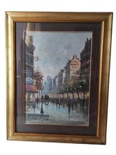 Quadro Olio su Tela Giulio De Simone - Veduta Boulevard Parigi - 76х96 cm