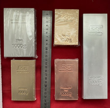 5x 1kg investimento - lingotto titanio rame bronzo ottone alluminio metallo prezioso raro