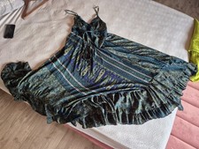 abito lungo in seta colore smeraldo Bohostyle,silk dress