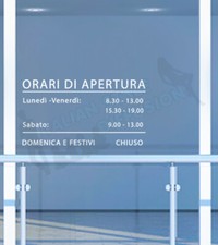 ADESIVO NEGOZIO VETRINA ORARI