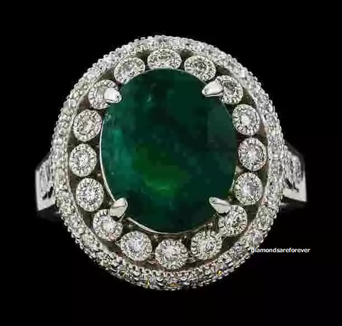Anello vintage unico verde