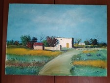 Lamorgese Angelo Quadro Dipinto su tela paesaggio Certificato Difetto Vedi Foto