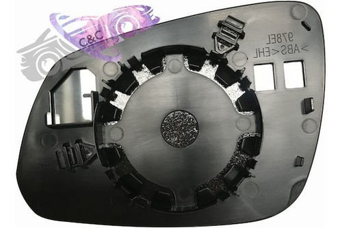 Vetro specchio con piastra - con, dx
