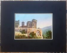 stampa antica Tommaso Cuccioni 1830 colori d'epoca tivoli tempio vesta