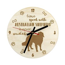 Pastore Australiano orologio di compensato Art-Dog