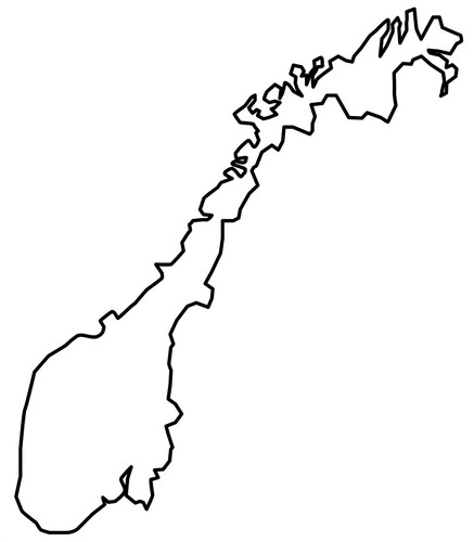 Norvegia mappa contorno vuoto