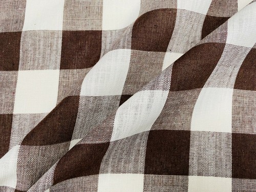 Tessuto lino quadri gingham - tessuto,