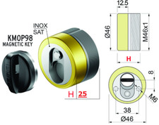 DEFENDER MAGNETICO MAG ANTIACIDO MR460 DISEC DIAMETRO 46 MM CON 3 CHIAVI ORO LUC