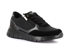 Sneakers Grunland SC6110 SACE nero argento leopard zeppa 4 cm