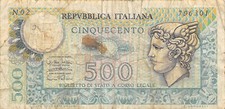 Italy  500  Lire  14.2.1974