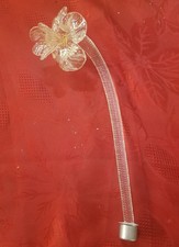MURANO ricambio  LAMPADARIO vetro TRASPARNTE FIORE ORO 24.5 Cm e....