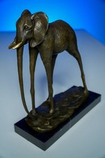 Salvador Dalì Elefante Spaziale Statua Bronzo Scultura Figura Arte Surreale Decorazione