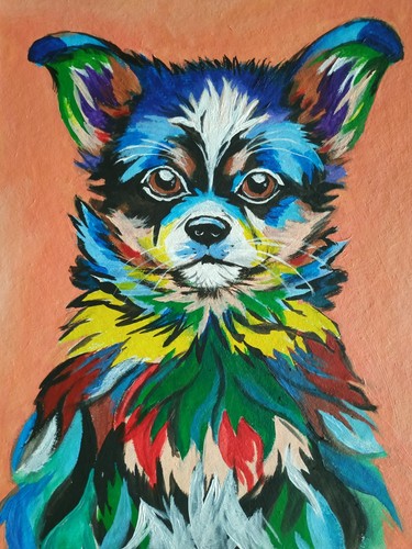 Ritratto cane dipinto - di,