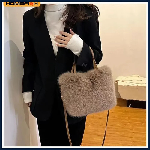 Borsa tote pelliccia sintetica