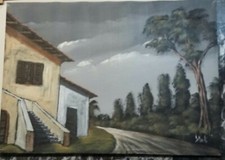DE MARCHI G. Dipinto  su tela cm.50x 70  autentica e dedica nel retro.