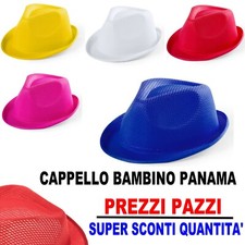 CAPPELLO CAPPELLINO BAMBINO COWBOY PANAMA ALOHA ROSSO VERDE BLU FUCSIA GIALLO