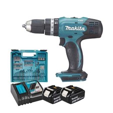 Makita DHP453RFX4 Trapano avvitatore a percussione 18V + 74 Accessori