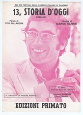 Spartito AL BANO 13 storia d'oggi - Albano Carrisi Festival di Sanremo 1971