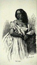 1874 MONNIN Acquaforte impressionista francese "Une Negresse" originale RARA