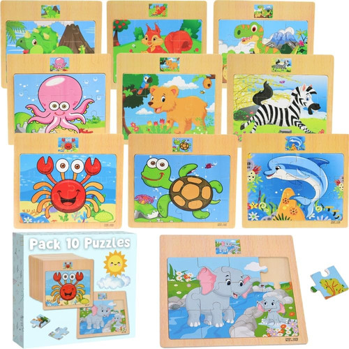 Pack puzzle legno - 10, bambini