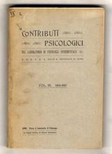CONTRIBUTI psicologici del laboratorio di psicologia sperimentale della R. Un...