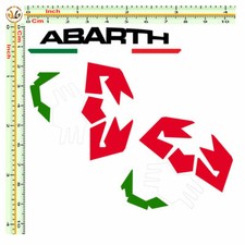 Adesivi scritta abarth italia flag scorpione sticker pvc auto moto casco 1 kit