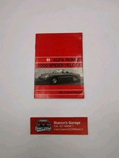 Libretto uso e manutenzione Alfa Romeo 2000 Spider veloce