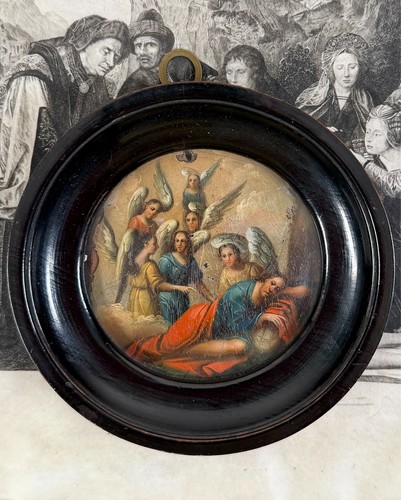 Antico dipinto olio - , miniatura