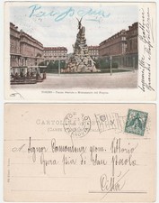 TORINO - PIAZZA STATUTO E MONUMENTO DEL FREYUS - ANNULLO A BANDIERA -30456-