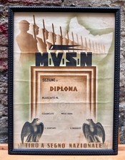 Diploma MVSN Tiro a Segno Nazionale ill. Borghi 1930 ca