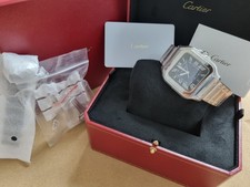 Santos De Cartier Large Date Steel Blu Dial WSSA0071 New Full Set 07-2025