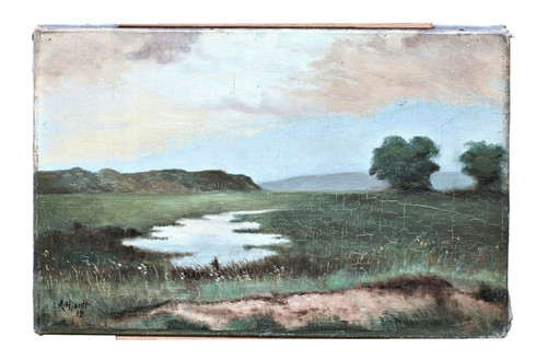 Stimmungsvolle landschaft mit - stimmungsvolle,
