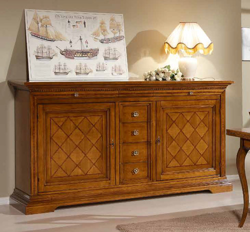 Credenza noce intarsiata con - credenza,