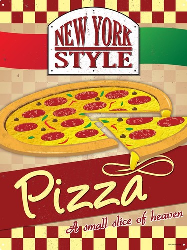 Insegna latta pizza stile new - latta,