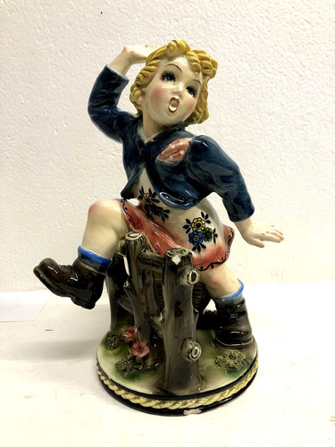 Antica figura ceramica - antica, dipinta