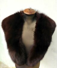 COLLO STOLA PELLICCIA di VOLPE MARRONE FOURRURE de RENARD silver FOX LIGHT BROWN