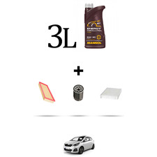 HOFFCAR Kit tagliando 3 FILTRI e 3L OLIO per Peugeot 108 1.0 VTI 51kw Dal 2014
